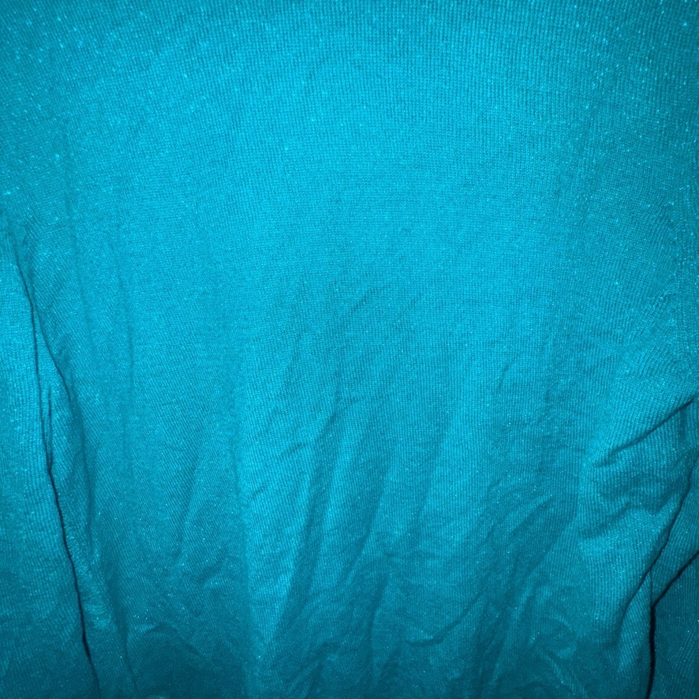 Sag Harbor Women's Size L Teal Sequin Knit Open Cardigan with Camisole NWT - Picture 15 of 15